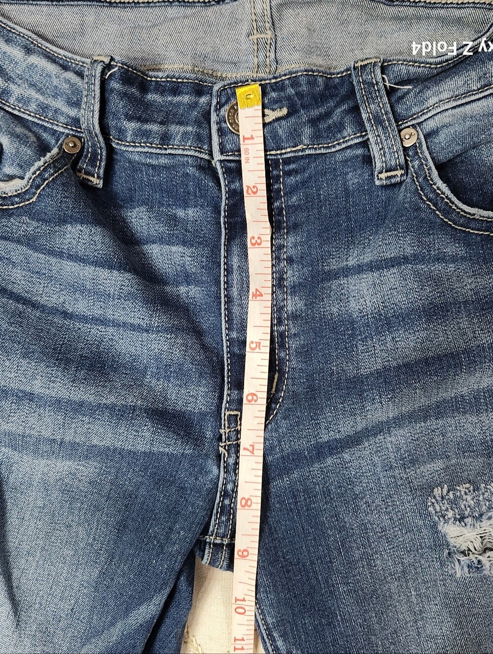 KanCan Distressed Skinny Jeans Medium Dark Wash Stretch Size 27 Waist 5/6 EUC - Picture 5 of 7
